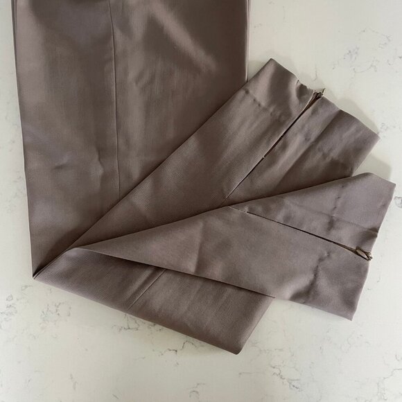 Jil Sander Pur New Wool Hi Rise Pants w Cuff Zip Detail Neutral Taupe Sz 34 - Picture 2 of 12